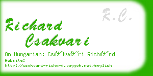 richard csakvari business card